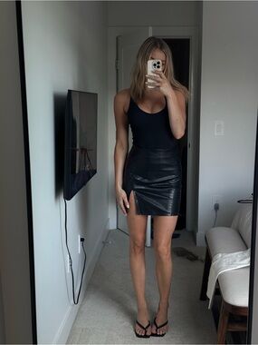 Snakeskin Leather Skirt